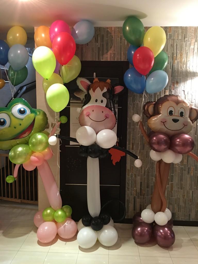 balonowe zoo jako dekoracja urodzinowa