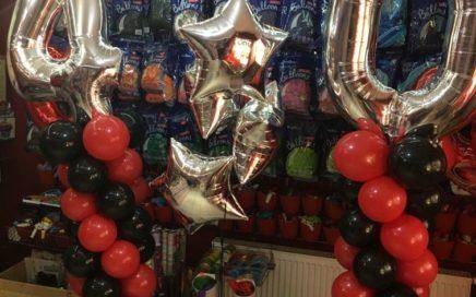 kolumny balonowe na urodziny z cyframi