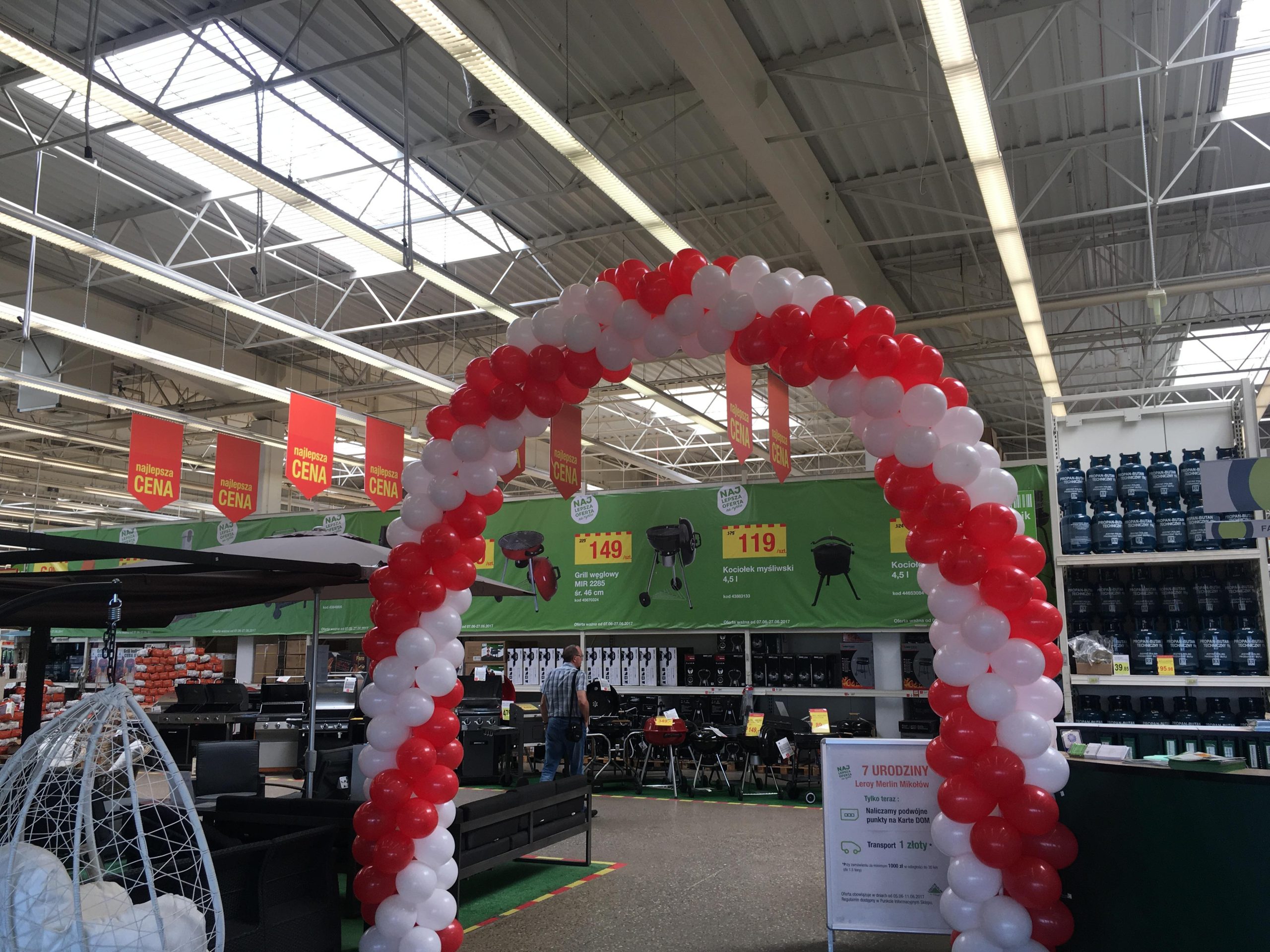 urodzinowa brama z balonów dla Leroy Merlin Mikołów
