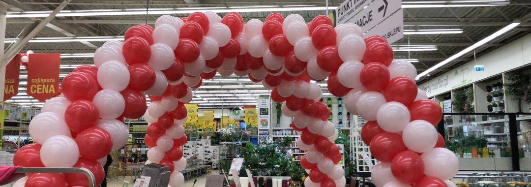dekoracja balonami punktu informacyjnego