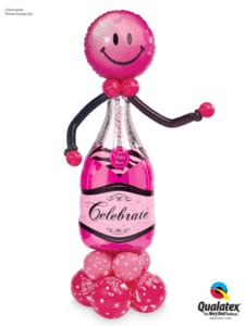 bukiet balonowy na panieński - balon szampan różowy