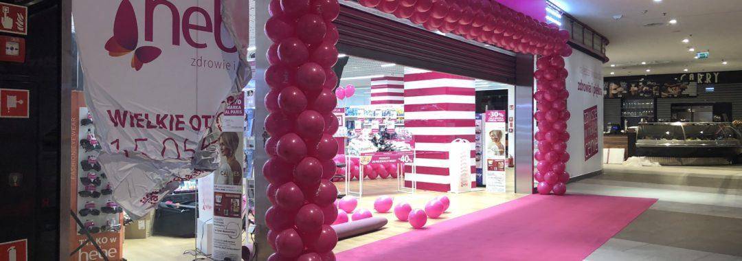 brama balonowa Katowice na otwarcie Hebe w Supersam