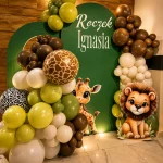 Organiczna girlanda balonowa eukaliptus i latte